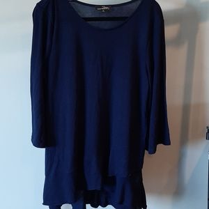 Suzanne Betro navy high low tunic